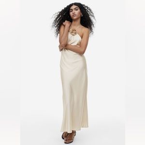 H&M appliqued halterneck dress